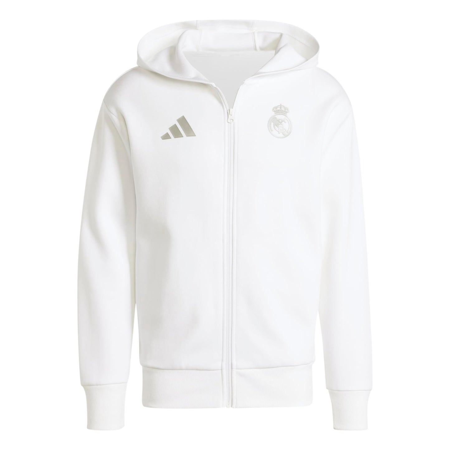 adidas Mens Real Madrid Anthem Jacket White XX-Large - Renee Lane Company