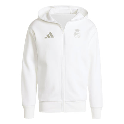 adidas Mens Real Madrid Anthem Jacket White XX-Large - Renee Lane Company
