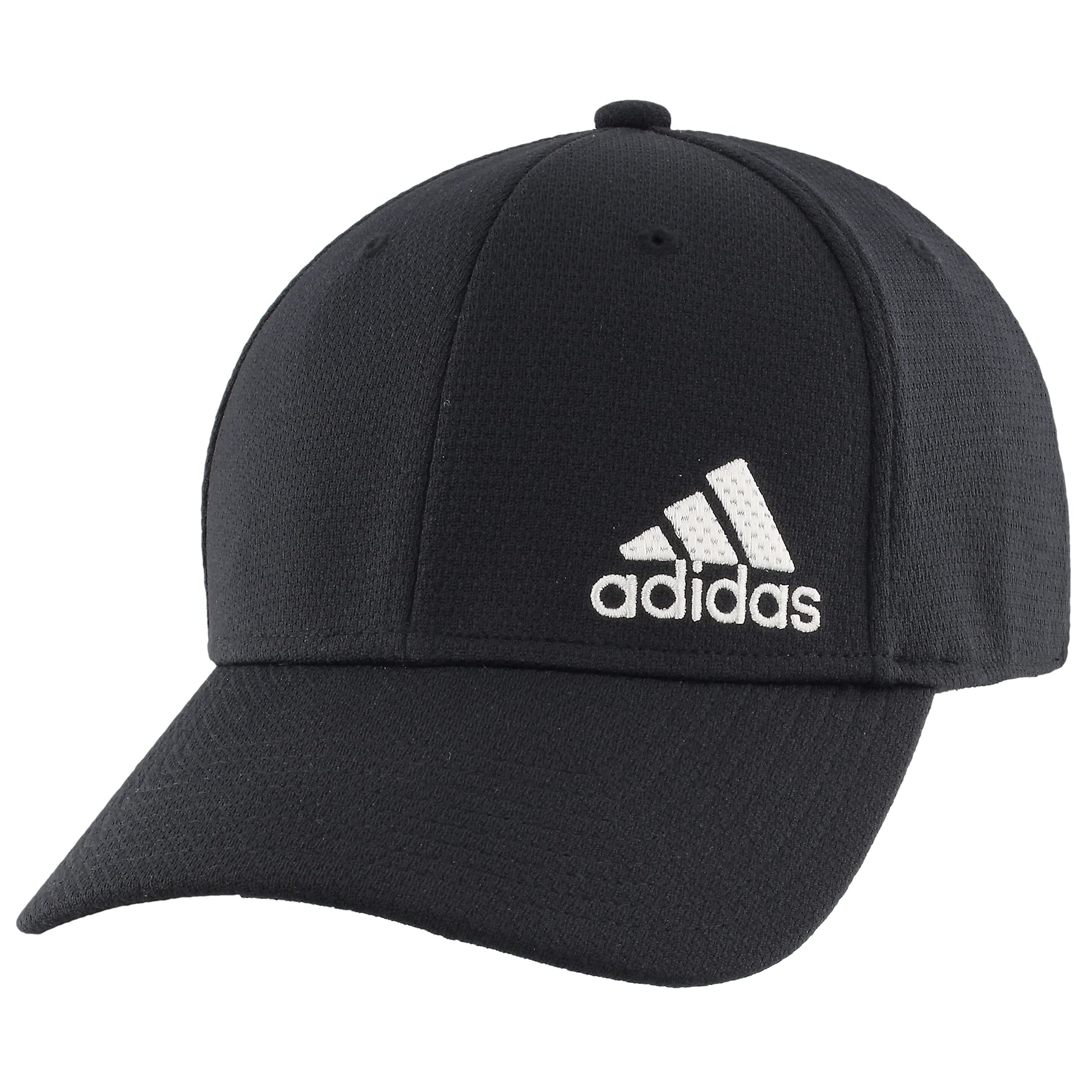adidas Mens Release 2 Structured Stretch Fit Cap Black/White Large-X-Large - Renee Lane Company