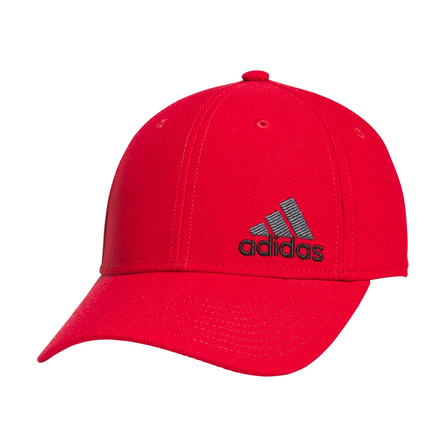 adidas Mens Release 3 Structured Stretch Fit Cap Better Scarlet/Black/Grey Six Large-X-Large - Renee Lane Company