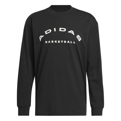 adidas Mens Select Long Sleeve Basketball T-Shirt Black/Cloud White - Renee Lane Company