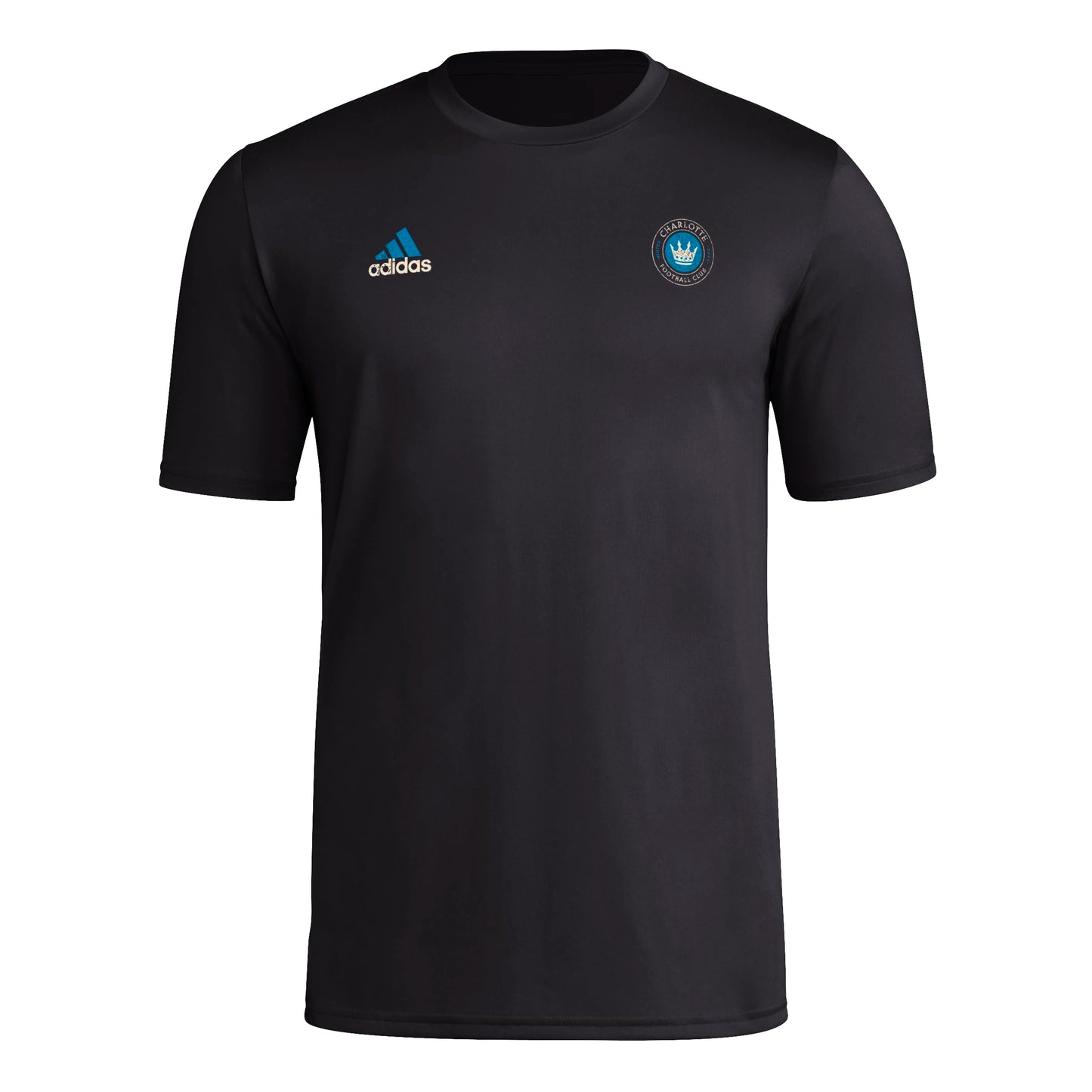 adidas Mens Short Sleeve Pre-Game T-Shirt Black/Charlotte Fc XX-Large - Renee Lane Company
