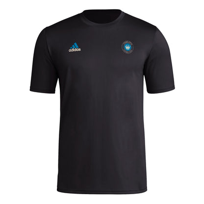 adidas Mens Short Sleeve Pre-Game T-Shirt Black/Charlotte Fc XX-Large - Renee Lane Company