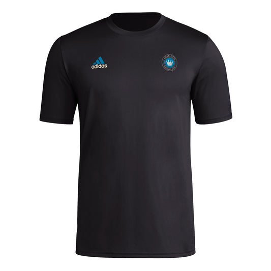 adidas Mens Short Sleeve Pre-Game T-Shirt Black/Charlotte Fc XX-Large - Renee Lane Company