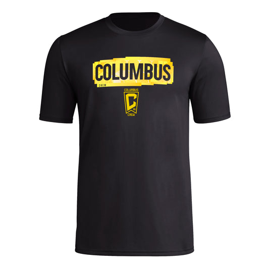 adidas Mens Short Sleeve Pre-Game T-Shirt Black/Columbus Crew Medium - Renee Lane Company