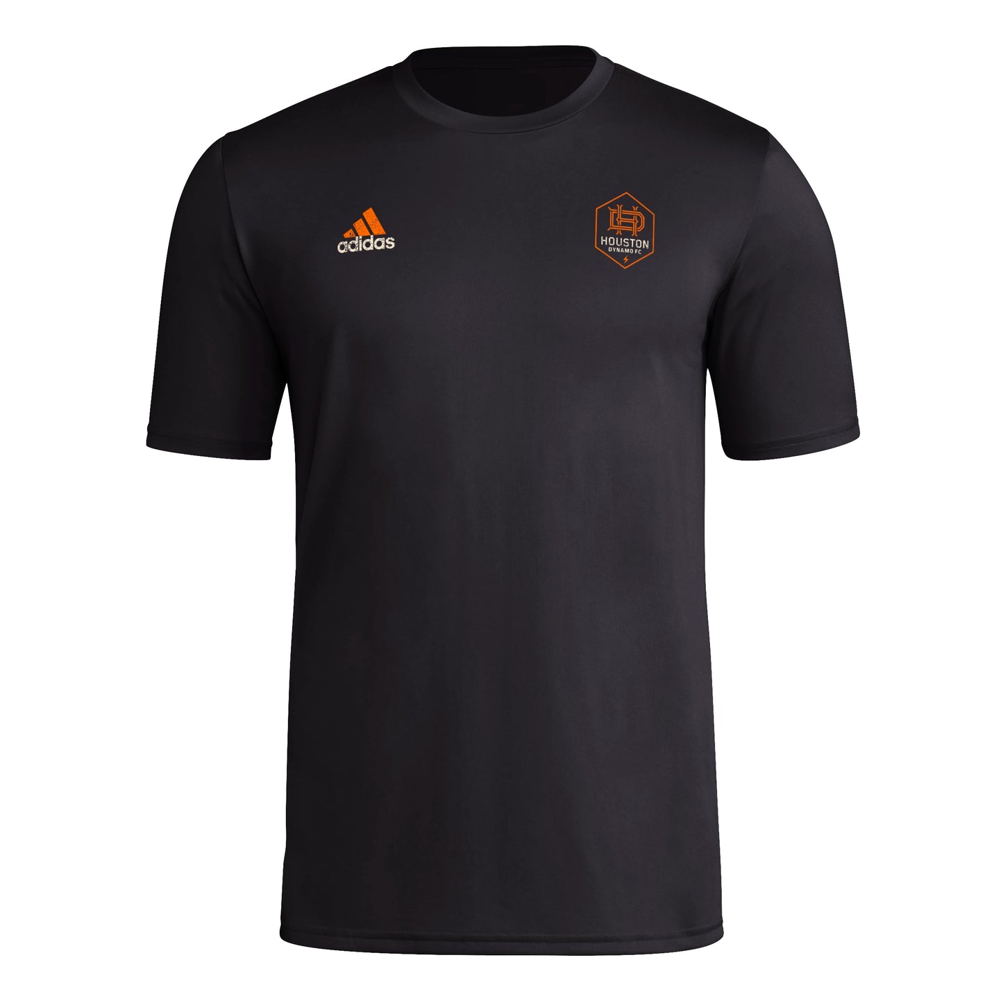 adidas Mens Short Sleeve Pre-Game T-Shirt Black/Houston Dynamo XX-Large - Renee Lane Company