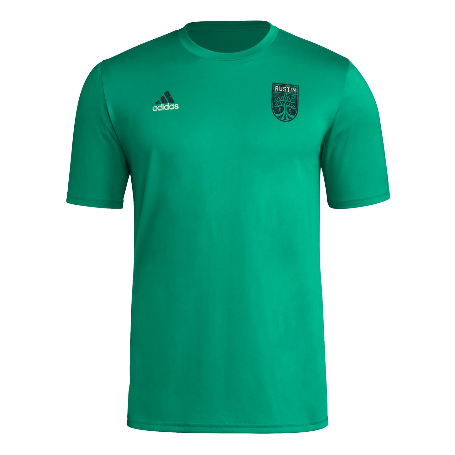 adidas Mens Short Sleeve Pre-Game T-Shirt Kelly/Austin Fc XX-Large - Renee Lane Company