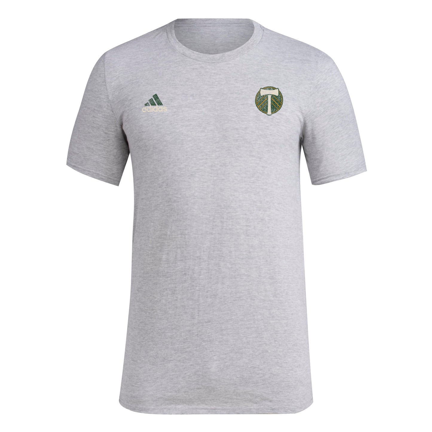 adidas Mens Short Sleeve Pre-Game T-Shirt Medium Grey Heather/Portland Timbers Large - Renee Lane Company