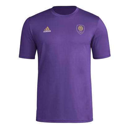 adidas Mens Short Sleeve Pre-Game T-Shirt Regal Purple/Orlando City Sc XX-Large - Renee Lane Company