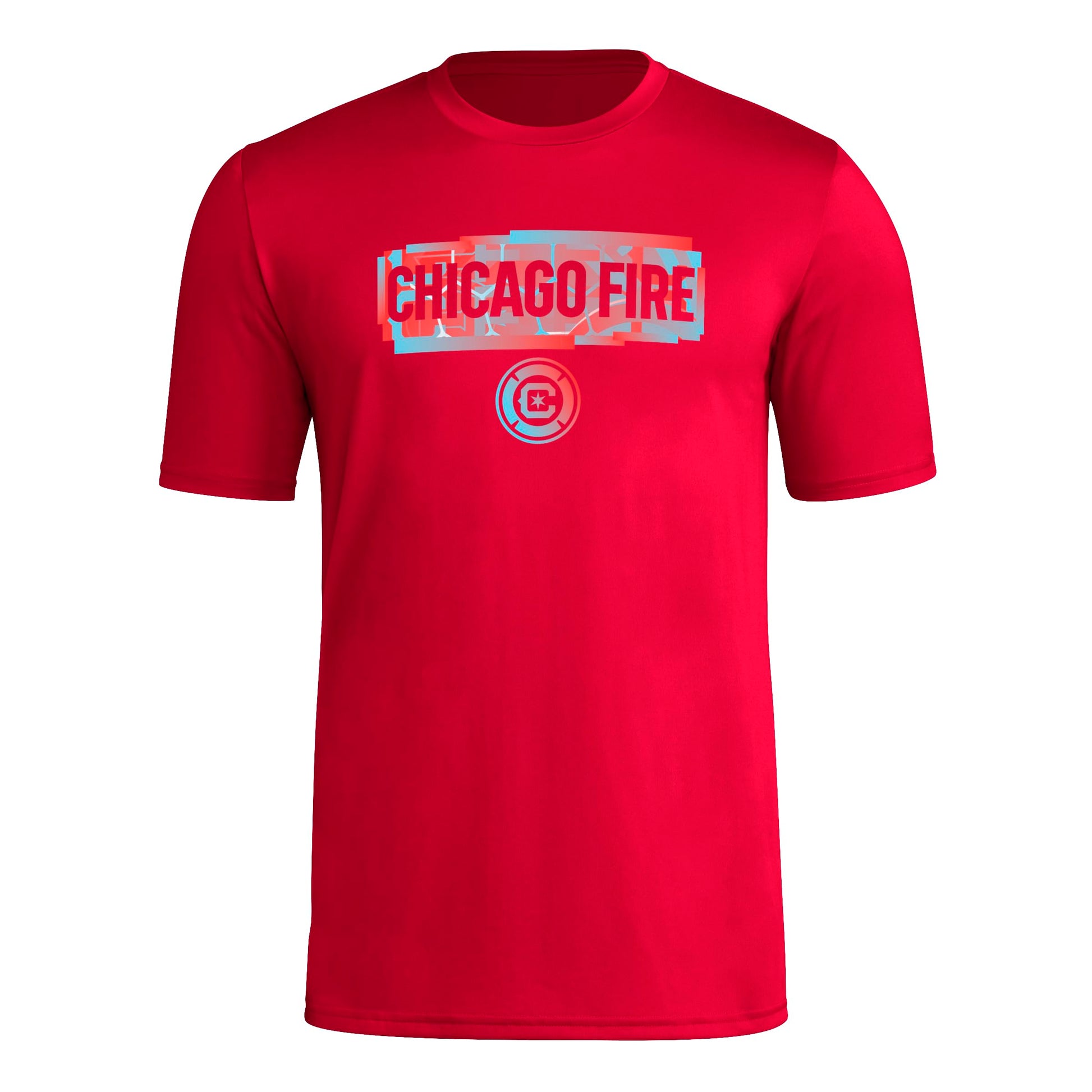 adidas Mens Short Sleeve Pre-Game T-Shirt Team Power Red/Chicago Fire X-Large - Renee Lane Company