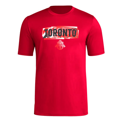 adidas Mens Short Sleeve Pre-Game T-Shirt Team Power Red/Toronto Fc Large - Renee Lane Company