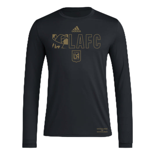 adidas Mens Size FC Long Sleeve Pre-Game T-Shirt Black/Los Angeles Football Club Small Tall - Renee Lane Company