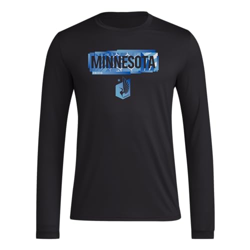 adidas Mens Size FC Long Sleeve Pre-Game T-Shirt Black/Minnesota United XX-Large Tall - Renee Lane Company