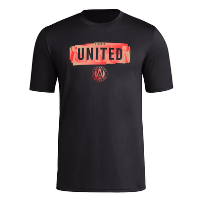 adidas Mens Size FC Short Sleeve Pre-Game T-Shirt Black/Atlanta United Small Tall - Renee Lane Company
