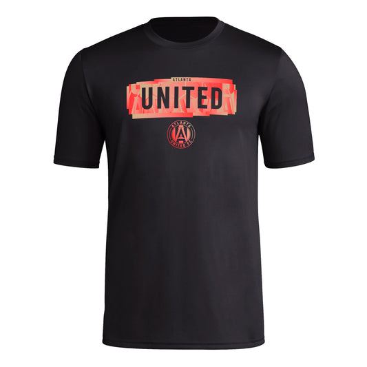 adidas Mens Size FC Short Sleeve Pre-Game T-Shirt Black/Atlanta United Small Tall - Renee Lane Company