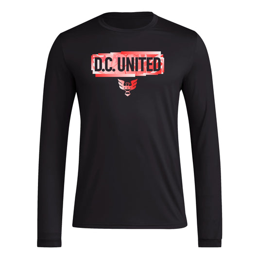 adidas Mens Size Long Sleeve Pre-Game T-Shirt Black/D.C. United X-Large Tall - Renee Lane Company