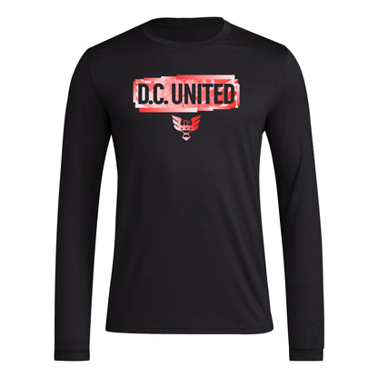 adidas Mens Size Long Sleeve Pre-Game T-Shirt Black/D.C. United X-Large Tall - Renee Lane Company