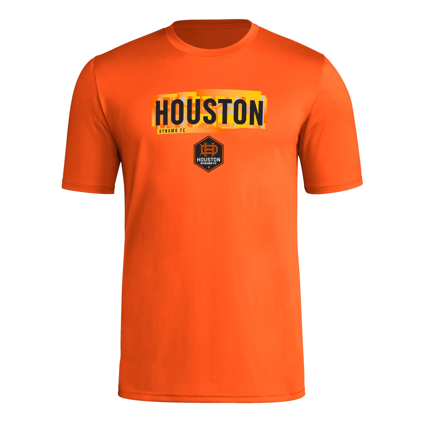 adidas Mens Size Short Sleeve Pre-Game T-Shirt Collegiate Orange/Houston Dynamo Small Tall - Renee Lane Company
