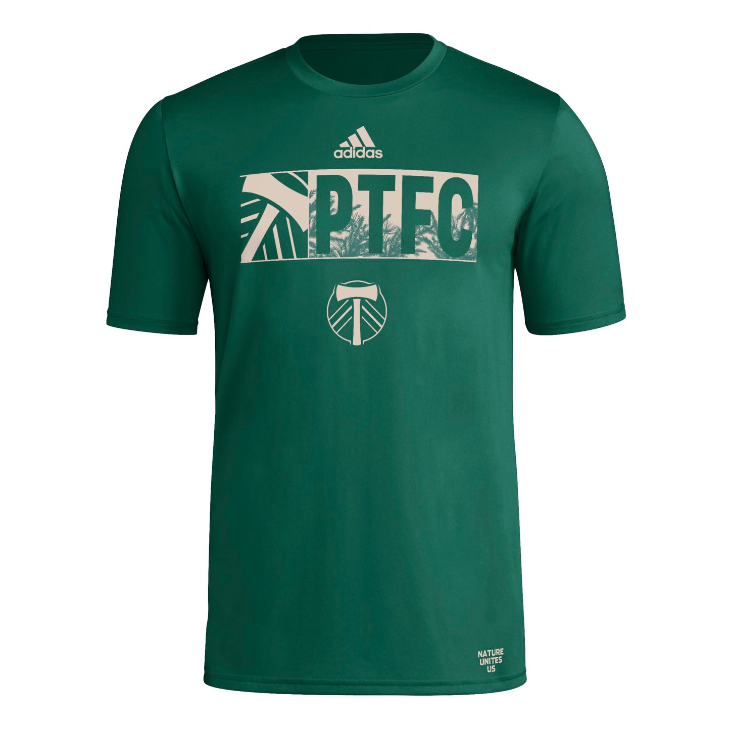 adidas Mens Size Short Sleeve Pre-Game T-Shirt Dark Green/Portland Timbers Large Tall - Renee Lane Company