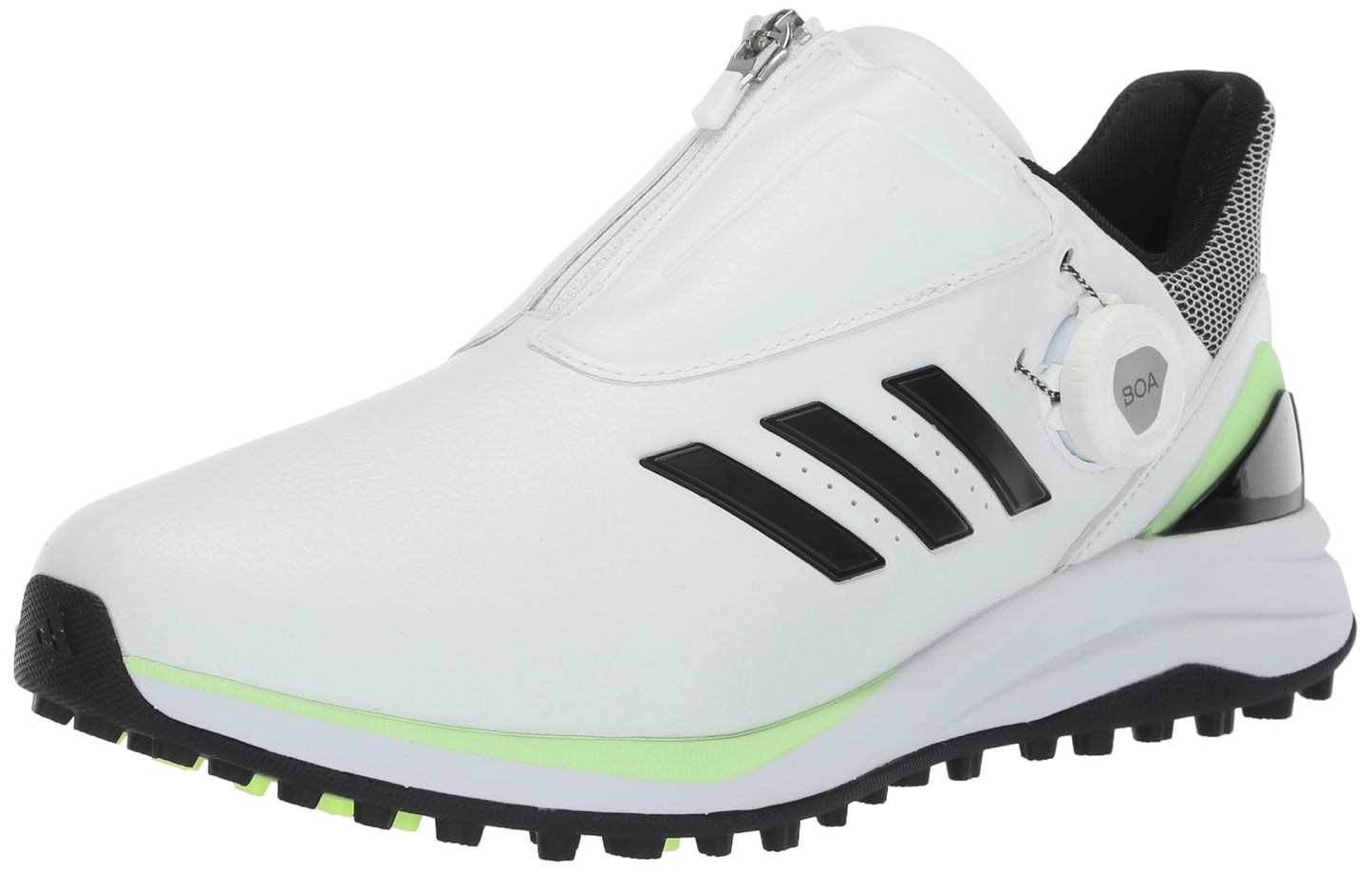 adidas Mens Solarmotion Spikeless BOA Lightstrike 24 Golf Shoes Footwear White/Core Black/Green Spark 15 - Renee Lane Company