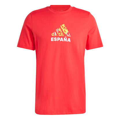 adidas Mens Spain Fan Graphic T-Shirt Ray Red - Renee Lane Company