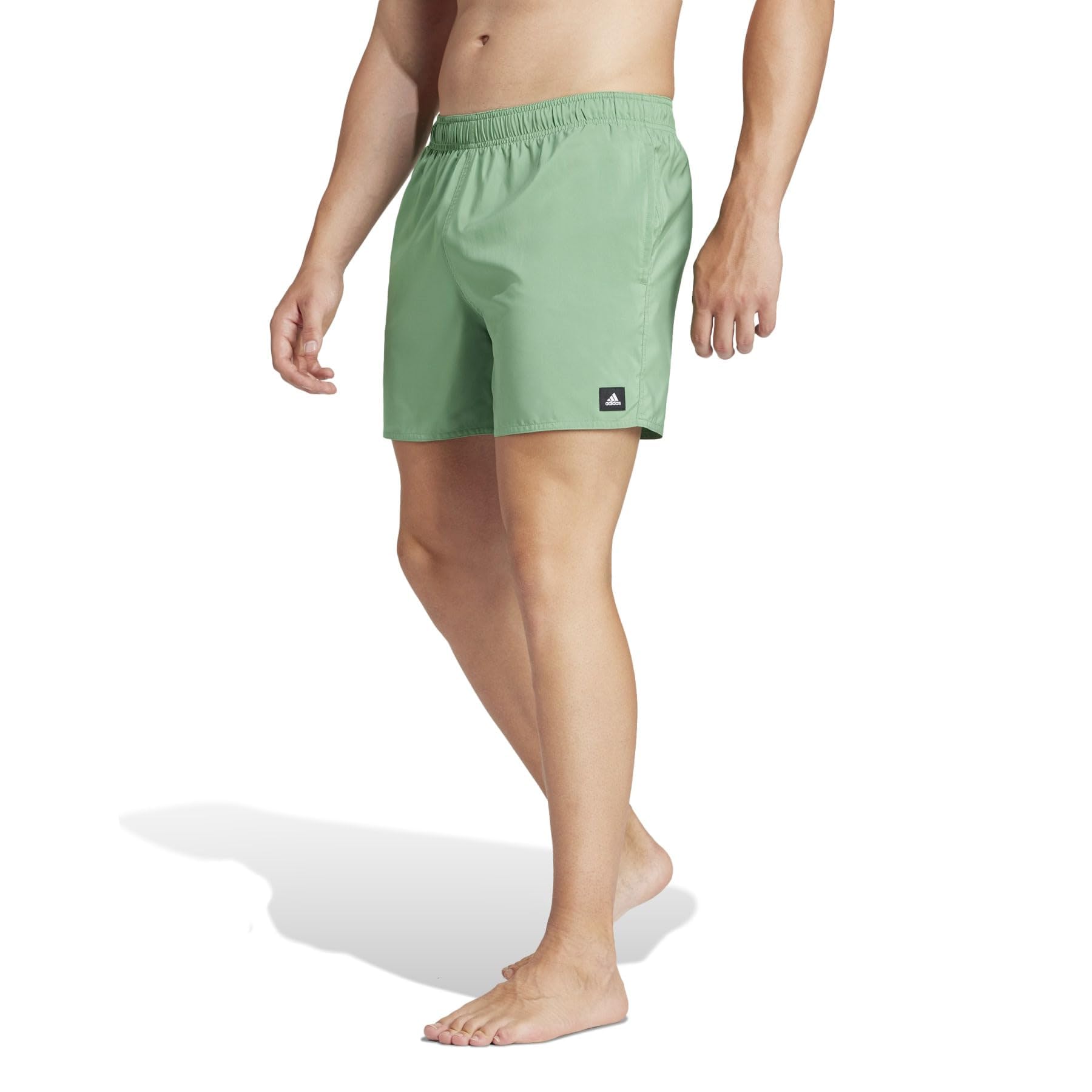 adidas Mens Standard Solid Classic-Length Swim Shorts Preloved Green/White Small - Renee Lane Company