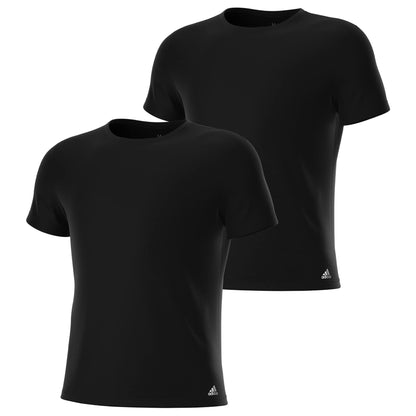 adidas Mens Stretch Cotton Crew Neck Undershirts (2-Pack) Black X-Large - Renee Lane Company