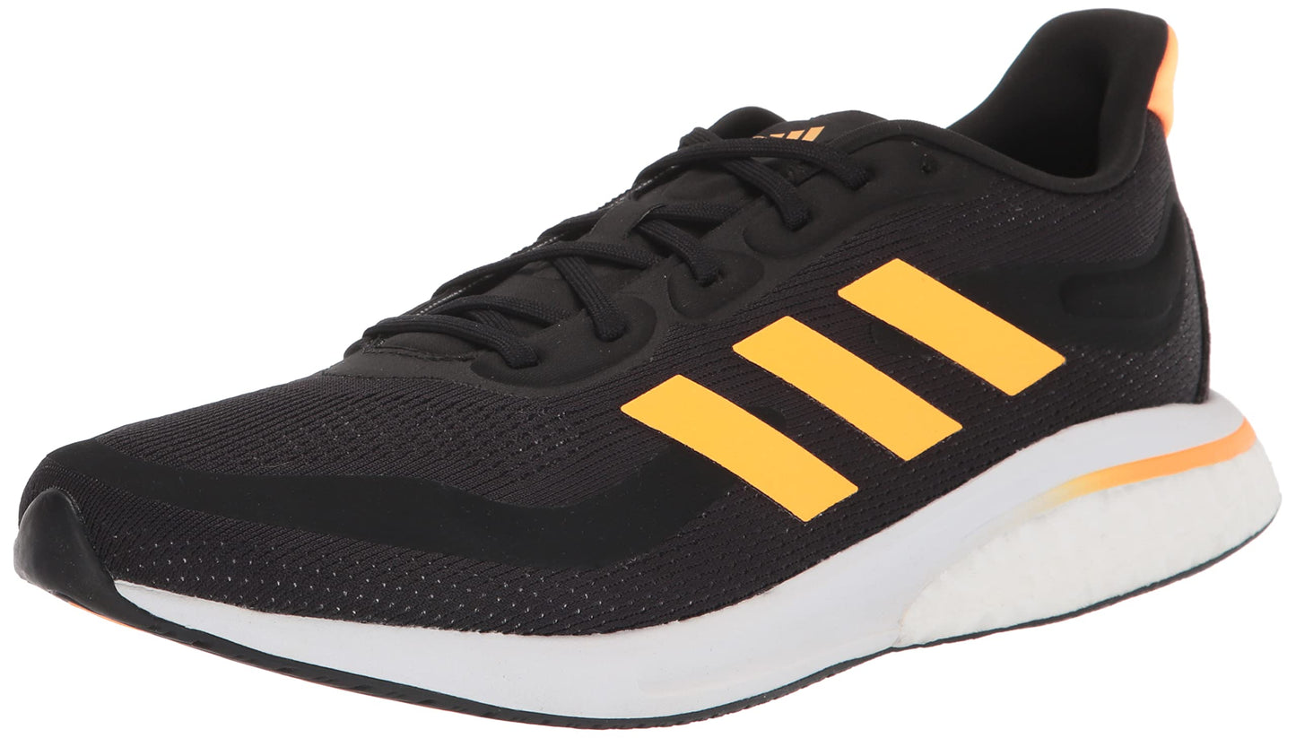 adidas Mens Supernova + Running Shoe Core Black/Flash Orange/Flash Orange 12 - Renee Lane Company