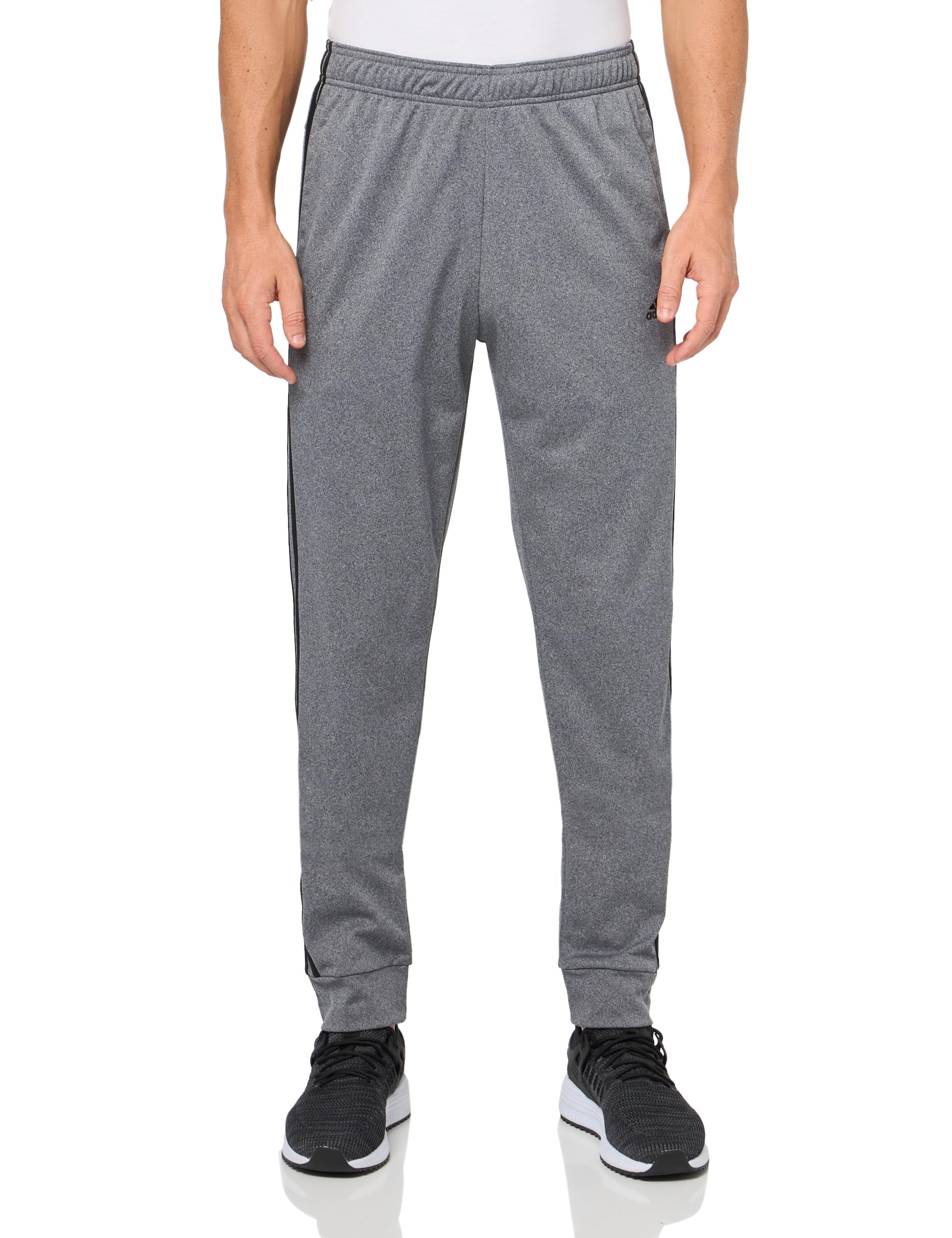 adidas Mens Tall Size 3-Stripes Tricot Full-Zip Pants Dark Grey Heather - Renee Lane Company