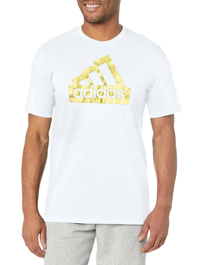 adidas Mens Tall Size Future Icons Metallic T-Shirt White Medium - Renee Lane Company
