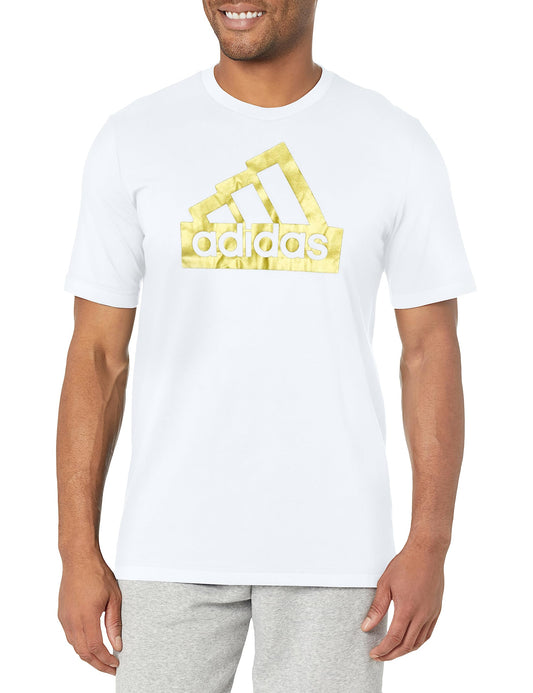 adidas Mens Tall Size Future Icons Metallic T-Shirt White Medium - Renee Lane Company