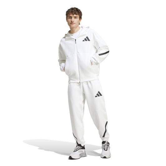 adidas Mens Tall Size Z.N.E. Full-Zip Hoodie White - Renee Lane Company