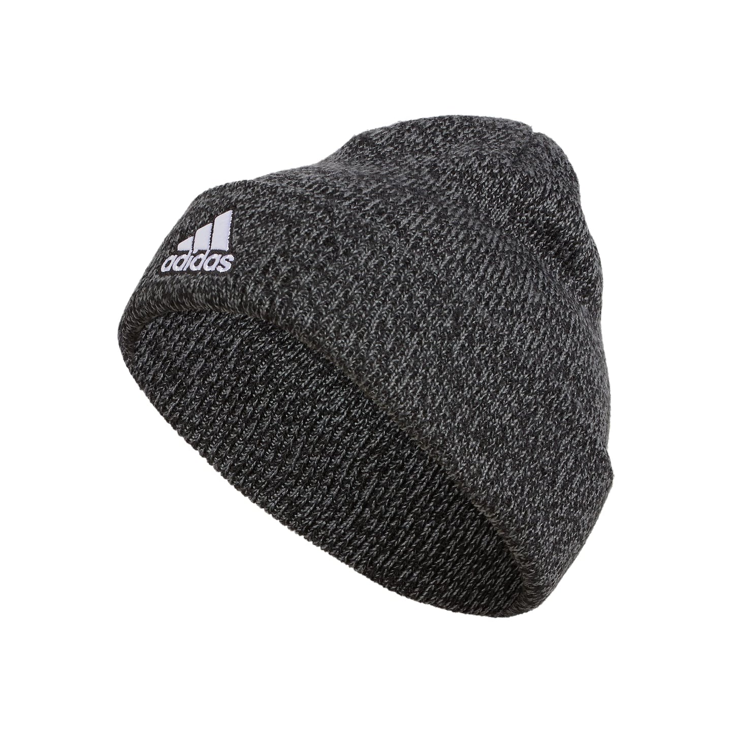 adidas Mens Team Issue Fold Beanie Discontinued Black Onix Grey Marl F22 One Size - Renee Lane Company