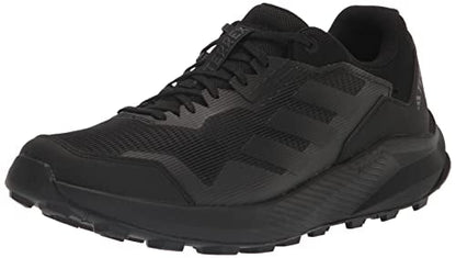 adidas Mens Terrex Trailrider Trail Running Shoe Black/Black/Grey 7 - Renee Lane Company