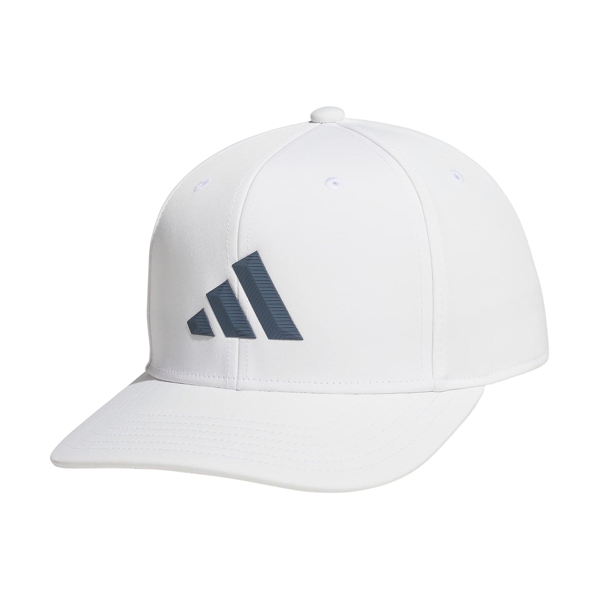 adidas Mens Three Bar Structured Snapback Adjustable Fit Hat 2.0 White/Onix Grey One Size - Renee Lane Company