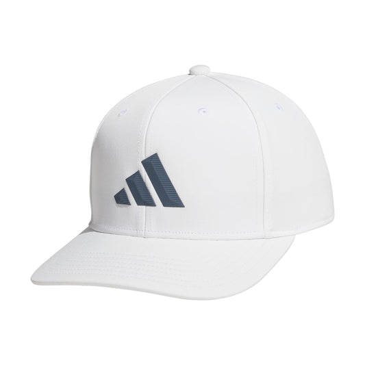 adidas Mens Three Bar Structured Snapback Adjustable Fit Hat 2.0 White/Onix Grey One Size - Renee Lane Company