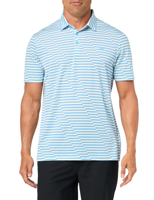 adidas Mens Ultimate365 Mesh Print Polo SEBLBUIvory - Renee Lane Company