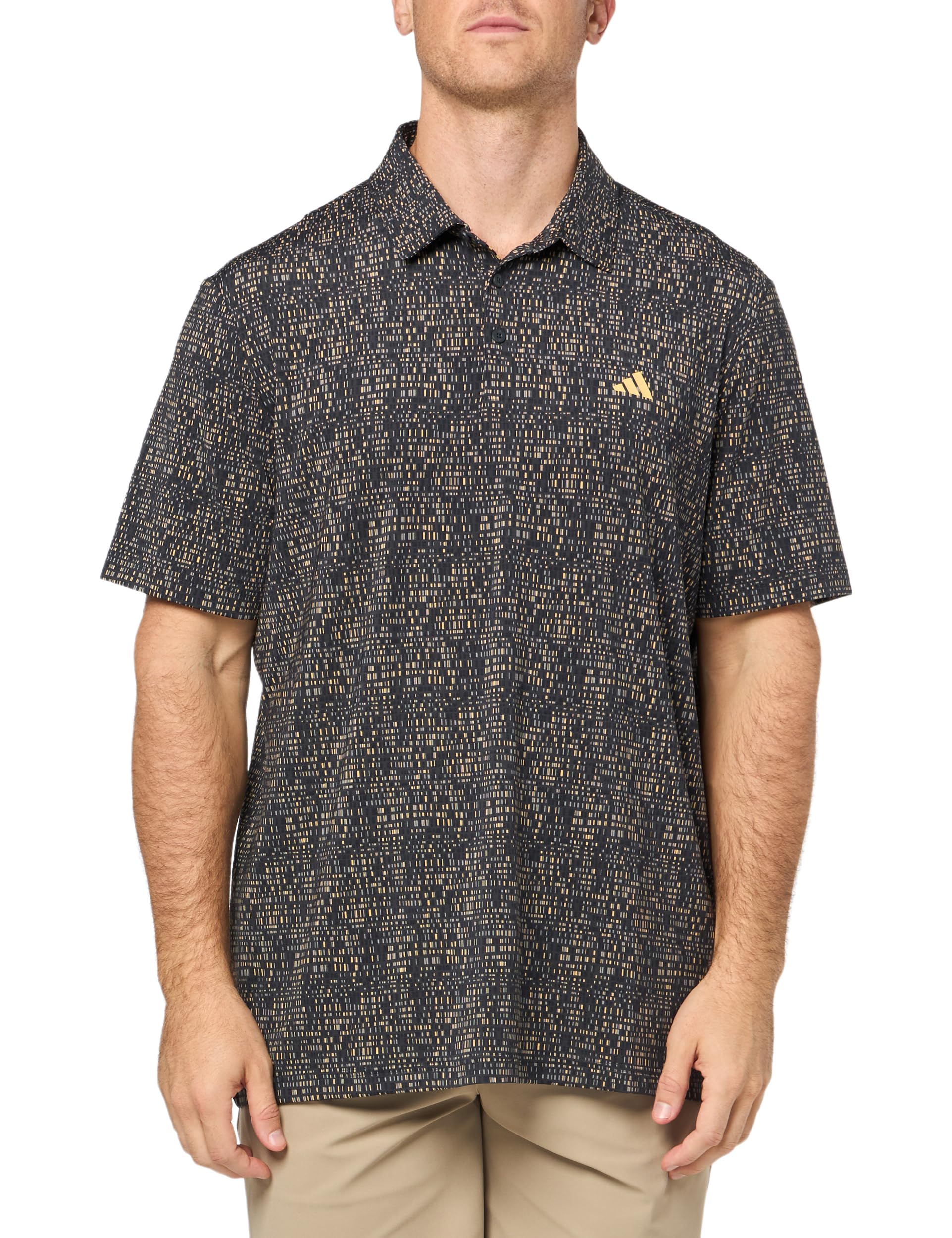 adidas Mens Ultimate365 Power Grid Print Polo Shirt Carbon - Renee Lane Company