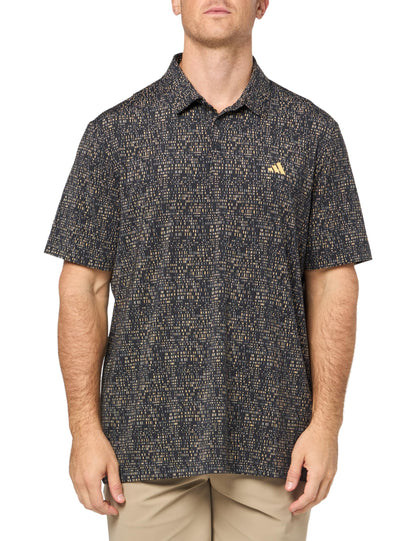 adidas Mens Ultimate365 Power Grid Print Polo Shirt Carbon - Renee Lane Company