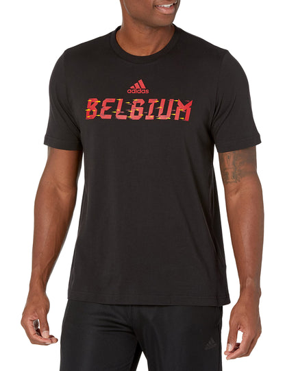 adidas Mens World Cup 2022 Tee Black (Belgium) Large - Renee Lane Company