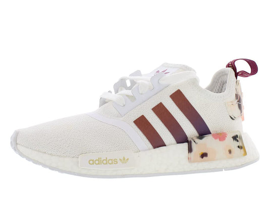 adidas NMD_R1 Womens Shoes Size 11 Color: Cloud White/Power Berry/Gold Metallic-White - Renee Lane Company