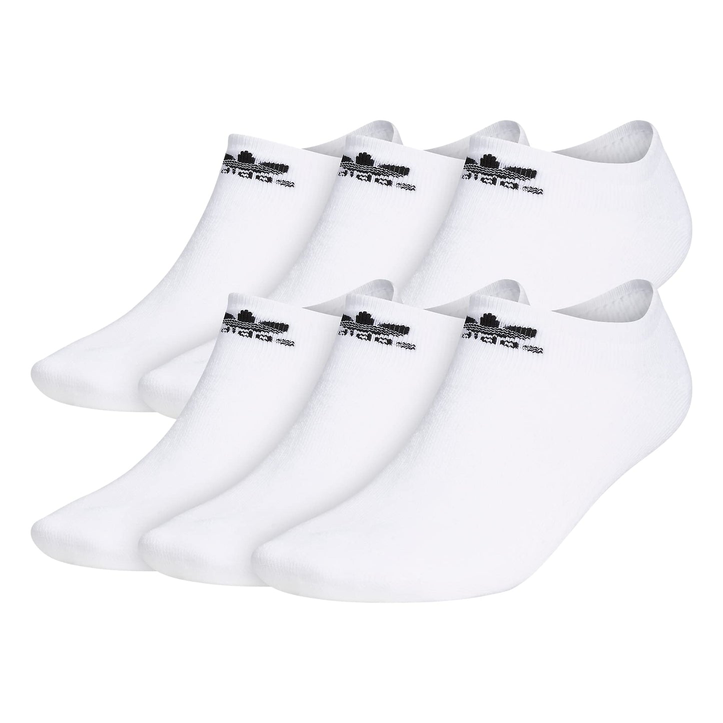 adidas Originals Big & Tall Trefoil No Show Socks (6-Pair) White X-Large - Renee Lane Company