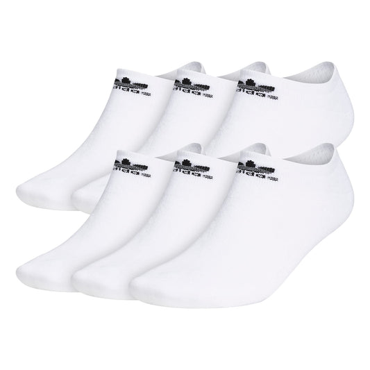 adidas Originals Big & Tall Trefoil No Show Socks (6-Pair) White X-Large - Renee Lane Company