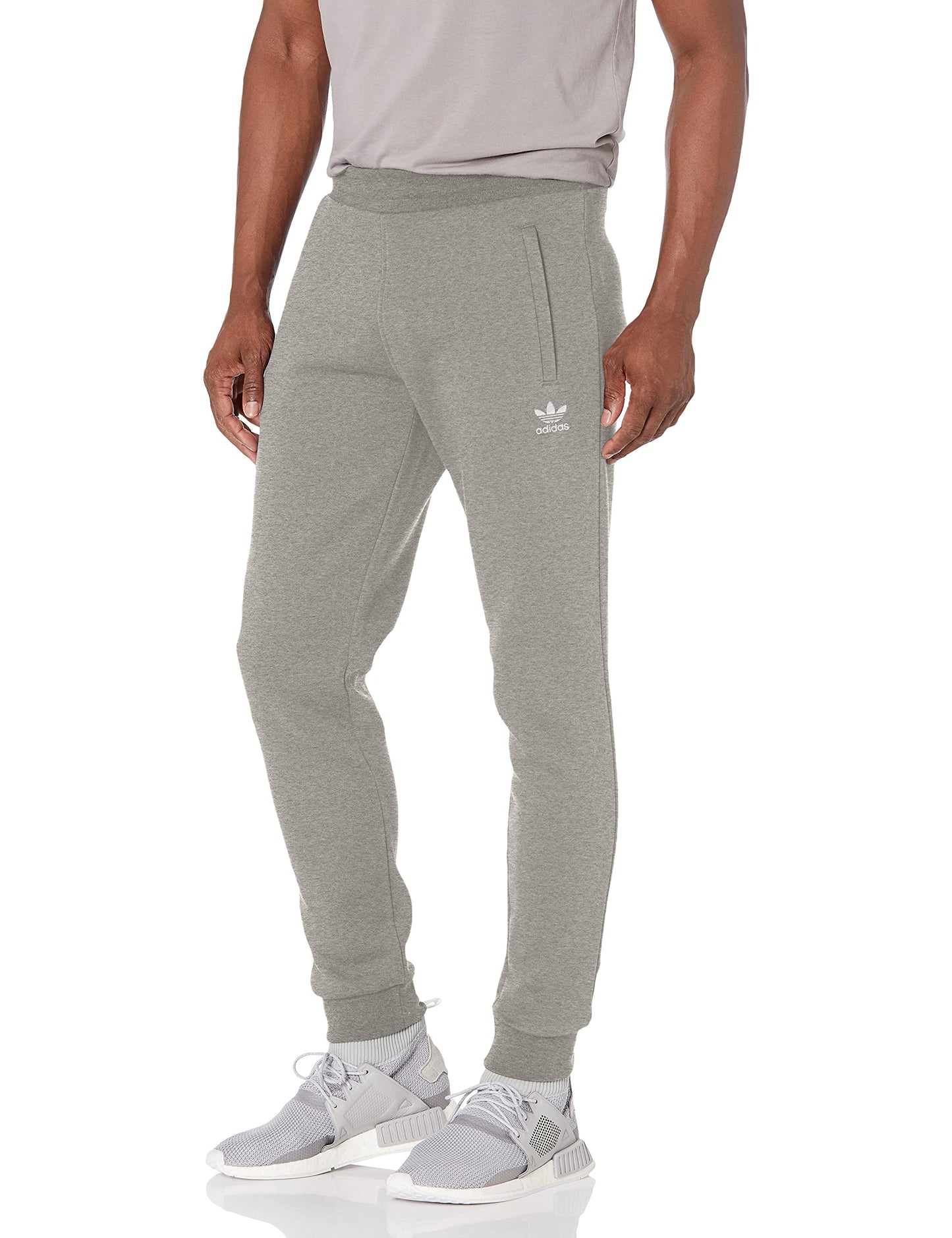 adidas Originals Men Adicolor Essentials Trefoil Joggers Medium Grey Heather - Renee Lane Company