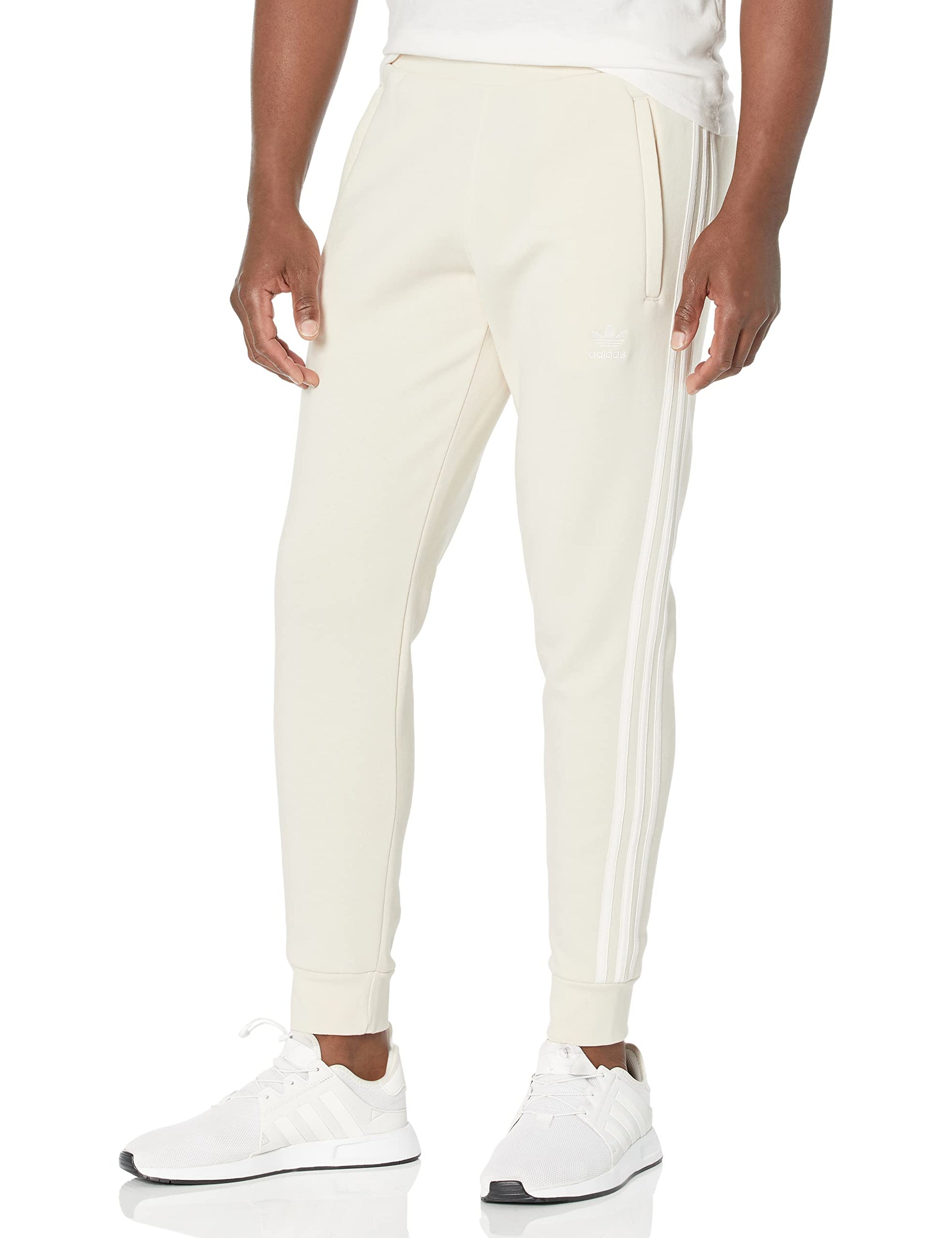 adidas Originals Mens Adicolor Classics 3-Stripes Pants Wonder White Large - Renee Lane Company