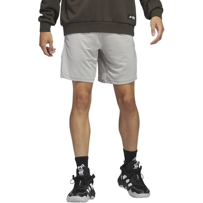 adidas Originals Mens Standard Legends 3-Stripes Basketball Shorts Metal Grey/White - Renee Lane Company