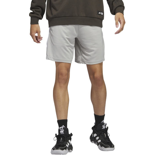 adidas Originals Mens Standard Legends 3-Stripes Basketball Shorts Metal Grey/White - Renee Lane Company