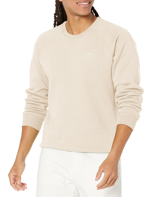 adidas Originals Mens Trefoil Essentials Crew Neck Wonder White X-Large - Renee Lane Company