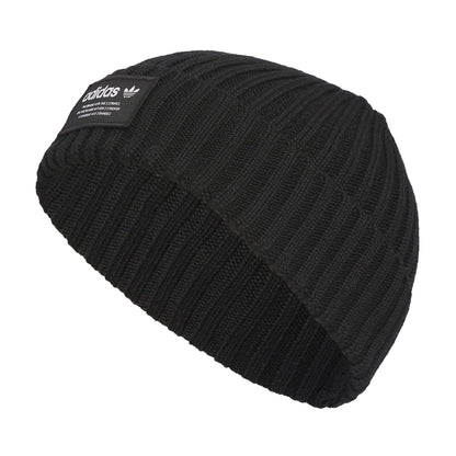 adidas Originals Rib Cuff Fold Beanie Black/White 23 one_Size - Renee Lane Company