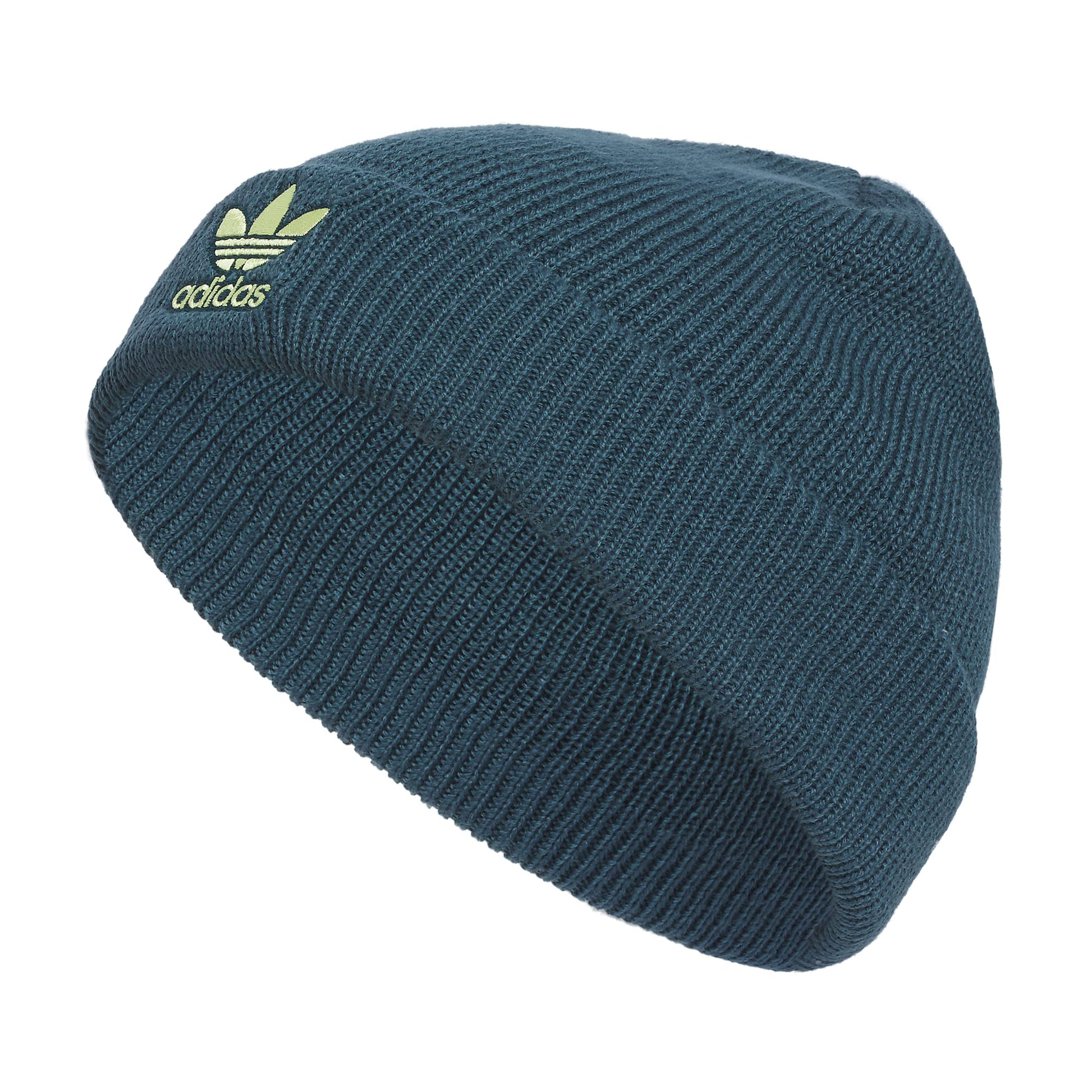 adidas Originals Unisex Kids Trefoil Beanie Arctic Night Blue/Pulse Yellow One Size - Renee Lane Company